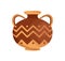 Antique greek stoneware or pottery vector flat illustration. Traditional grecian vase or amphora with handles decorated