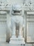 Antique guardian lion sculpture temple
