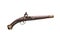 Antique gun or musket on white background.