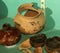 Antique hand made clay pots and bowls