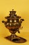 Antique heavy samovar made of brass, handmade