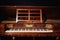 Antique inlaid Wood Piano, Music Instrument Theme