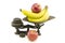 Antique Kitchen Scale Set with Apples and Bananas
