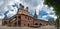 Antique Krutitsy Patriarchal cloister courtyard in Moscow, panorama