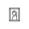 Antique lady picture outline icon