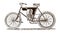 Antique lightweight motorcycle in side view