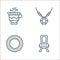 antique line icons. linear set. quality vector line set such as chair, doilie, diamond necklace