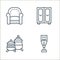 antique line icons. linear set. quality vector line set such as champagne glass, fine china, wardrobe