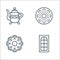 antique line icons. linear set. quality vector line set such as window, decorative textile, embroidery