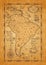 Antique map of South America on old parchment