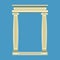 Antique marble temple front with ionic columns,