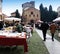 Antique market in Santo Stefano square in Bologna, Italy