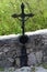 Antique metal headstone cross