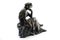 Antique Metal Statue on White Background