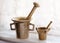 Antique mortar and pestles