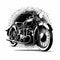 Antique Motorcycle Black And White. Generative AI