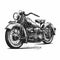 Antique Motorcycle Black And White. Generative AI