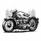 Antique Motorcycle Black And White. Generative AI