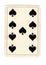 An antique nine of spades playing card.