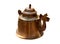 Antique old copper kettle isolated
