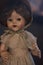 Antique old fashioned doll close-up