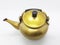 Antique Old Vintage Used Rusty Golden Color Cooking Kettle for Tea Pot in White Isolated Background 03