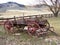 ANTIQUE OLD WAGON - COVERED WAGON IN THE MOUNTAINS