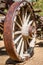 Antique old west wooden wagon wheel