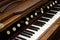 Antique organ keyboard