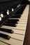 Antique organ keyboard