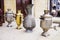 Antique Oriental Turkish iron dishes for boiling water, samovar