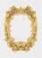 Antique oval frame painted in gold color