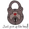 Antique padlock with a heart