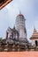 Antique pagoda and ruined sanctuary in Wat Putthaisawan