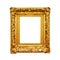 Antique painting gold frame isolated on white