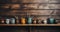 Antique patterned cup, Vintage patterns, grunge style, beautifully arranged on old wooden floors and vintage wooden walls
