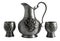 Antique pewter pitcher and goblets