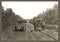 Antique photograph car and horses