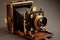 An antique photography machine from the vintage era, capturing stunning images in a traditional and timeless style