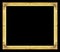 Antique picture golden frame isolated on black background