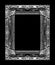 Antique picture gray frame isolated on black background, clipping path