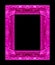 Antique picture pink frame isolated on black background, clipping path