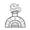 antique pizza oven drawing, vector