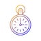 Antique pocket watch gradient linear vector icon