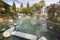 Antique pool with Roman columns in Pamukkale, Turkey