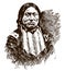 Antique portrait of Kicking Bird, High Chief of the Kiowa