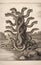 Antique portrait print of the mythical Lernean Hydra, lithograph style. Generative AI