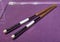 Antique Qing Ebony Chopsticks Utensil Inset Gold Jade Ancient China Cultural Heritage Imperial Treasure Precious Gem Palace Museum