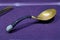 Antique Qing Ebony Spoon Utensil Inset Gold Jade Ancient China Cultural Heritage Imperial Treasure Precious Gem Palace Museum