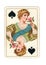 An antique queen of spades playing card.